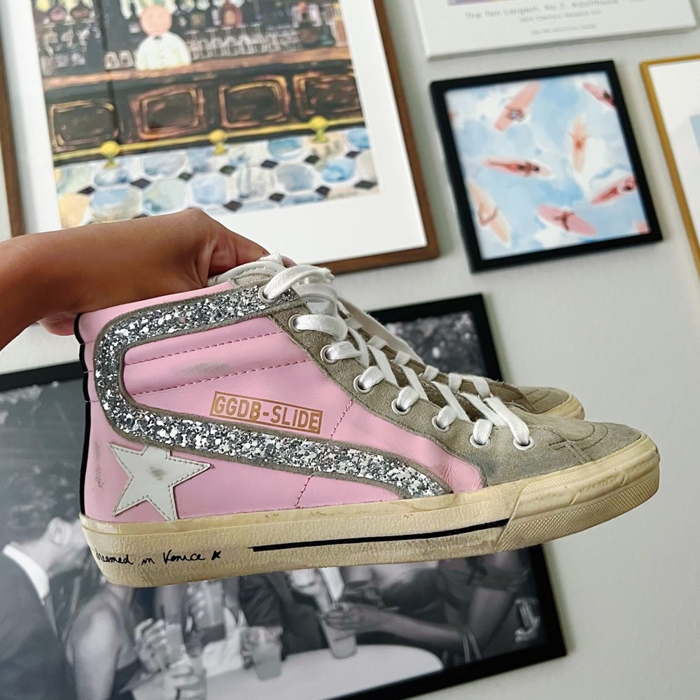 Golden Goose Pink Slides